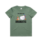 Dramatic Unicorn Goose Kid's AS Colour T-shirt Sage Kids Youth T-shirt animal Printed In Australia