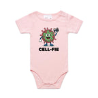 Cell-fie Cell Selfie AS Colour Baby Bodysuit Pink Baby Bodysuit Printed In Australia Science