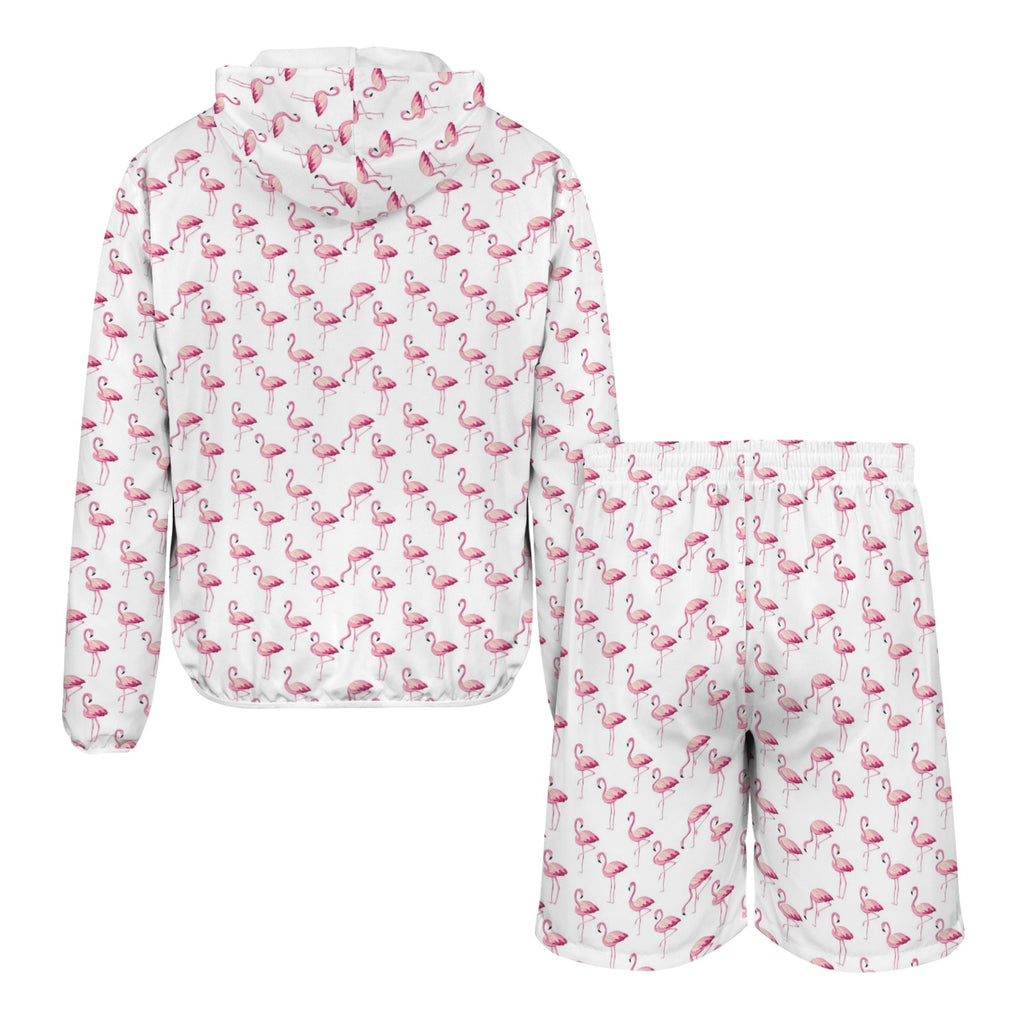 Flamingos Men's Lightweight Sun Hoodie & Shorts Set Men's Lightweight Sun Hoodie & Shorts animal Printed Offshore