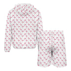 Flamingos Men's Lightweight Sun Hoodie & Shorts Set Men's Lightweight Sun Hoodie & Shorts animal Printed Offshore