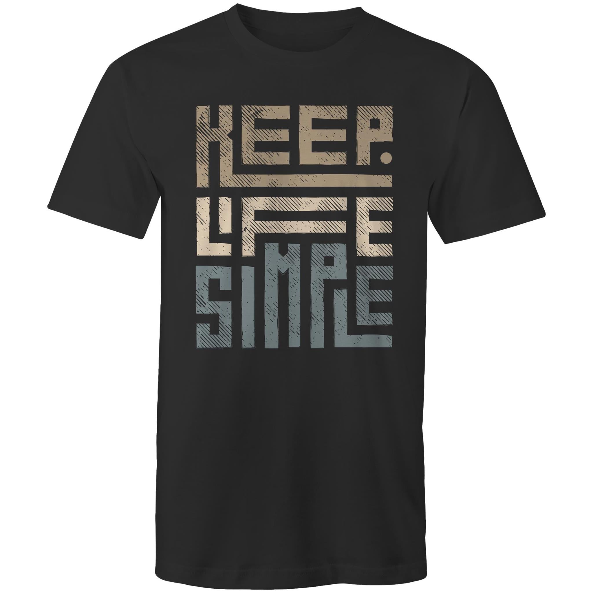 Keep Life Simple - Mens T-Shirt Black Mens T-shirt Positivity Printed In Australia