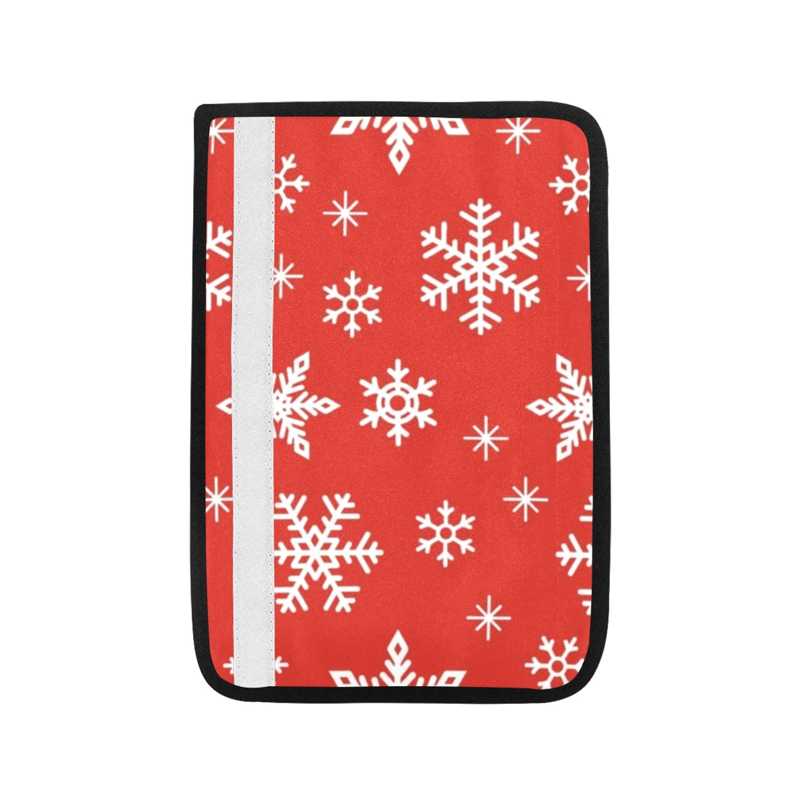 Red Snowflakes, Christmas - Car Seat Belt Cover 7''x10'' (Pack of 2) Car Seat Belt Cover 7x10 (Pack of 2) Printed Offshore