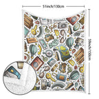 Travel Montage - Double-Layer Fleece Blanket 51"x59"