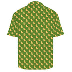 Rubber Ducks On Green Men's Crinkle Hawaiian Shirt