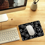 Black And White Floral Leather Mouse Pad Leather Mouse Pad Plants Printed Offshore