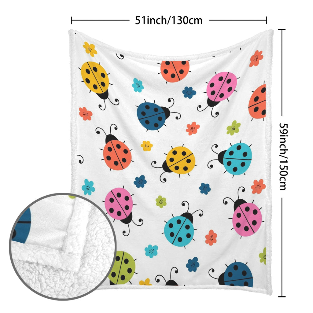 Ladybugs - Double-Layer Fleece Blanket 51"x59"
