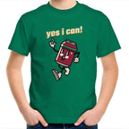 Yes I Can - Kids Youth T-Shirt Kelly Green Kids Youth T-shirt Motivation Positivity Printed In Australia