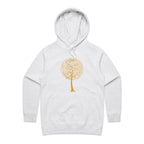 Music Tree - Womens Hoodie White Marle Womens Hoodie Music Printed In Australia