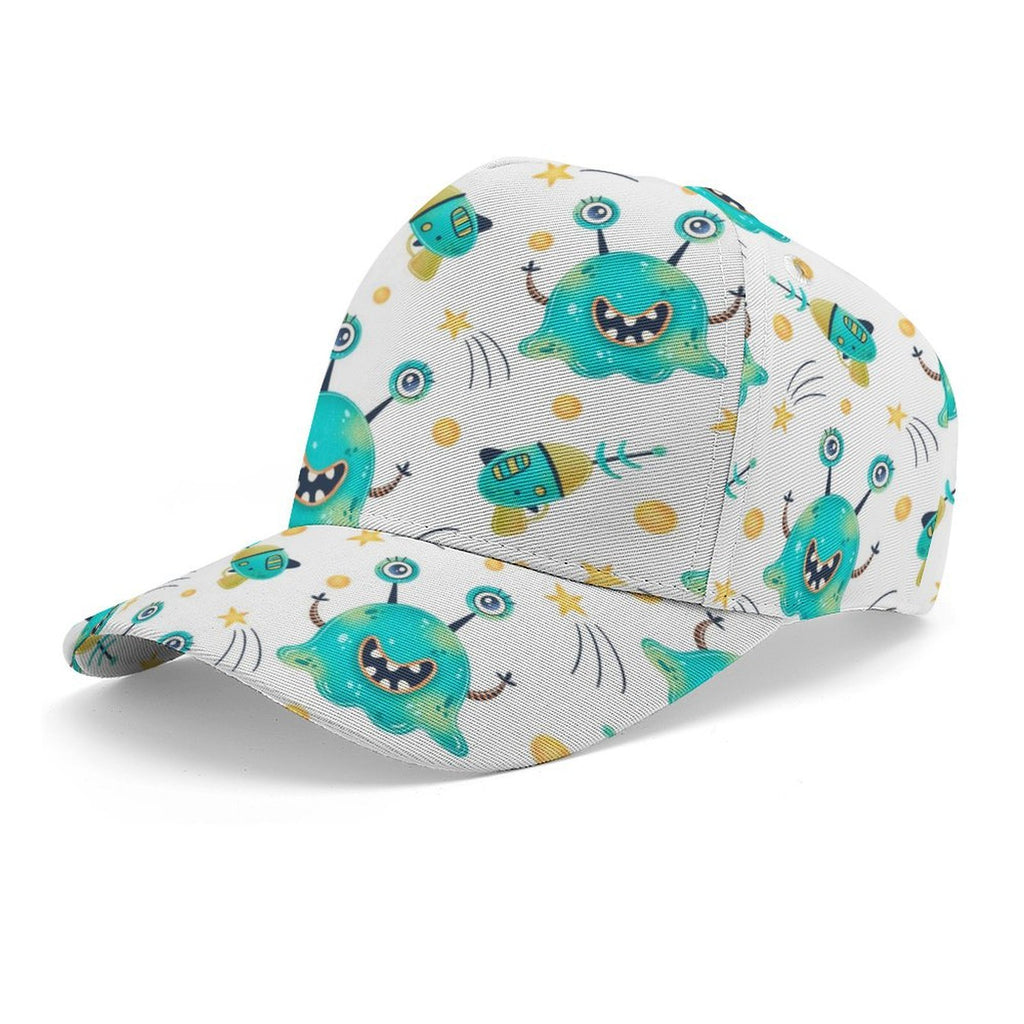 Happy Aliens Kids Baseball Cap white One size Kids Baseball Hat Printed Offshore Sci Fi