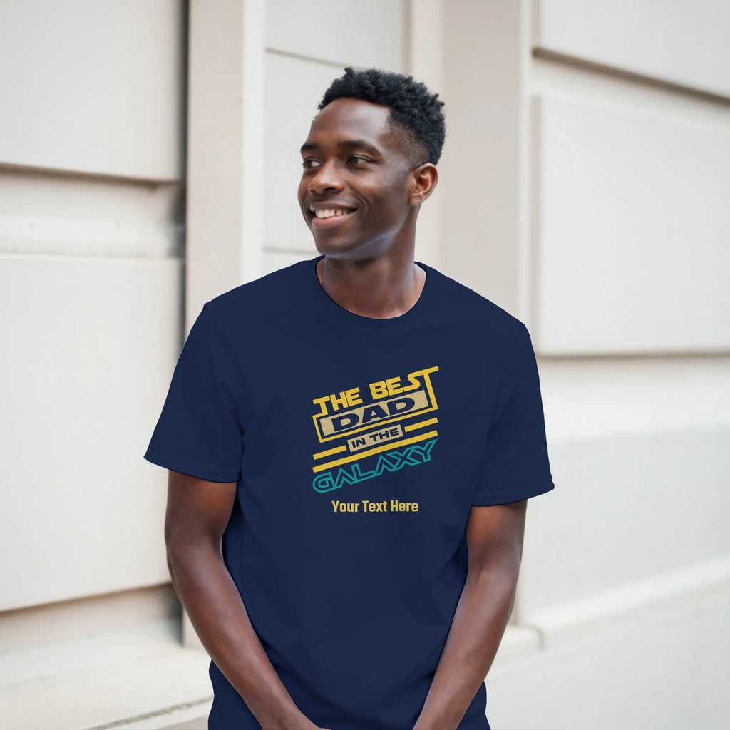 Personalised - The Best Dad In The Galaxy - Classic Unisex Crewneck T-shirt | Gildan® 64000 Personalised T-shirt Globally Fulfilled