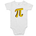 Pi AS Colour Baby Bodysuit White Baby Bodysuit Printed In Australia