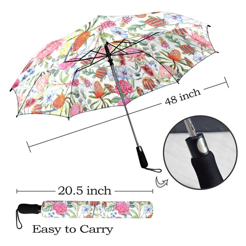 Australian Flowers - Semi-Automatic Foldable Umbrella (Model U12) Semi-Automatic Foldable Umbrella (U12)