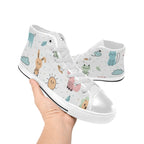 Cute Autumn Creatures - Kids' High Top Canvas Shoes Kids High Top Canvas Shoes animal Printed Offshore
