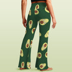 Avocado Characters High Waist Crossover Tummy Control Flare Leggings High Waist Flare Leggings Food Printed Offshore