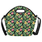Frangipani Neoprene Lunch Bag/Large (Model 1669) One Size Neoprene Lunch Bag Plants Printed Offshore