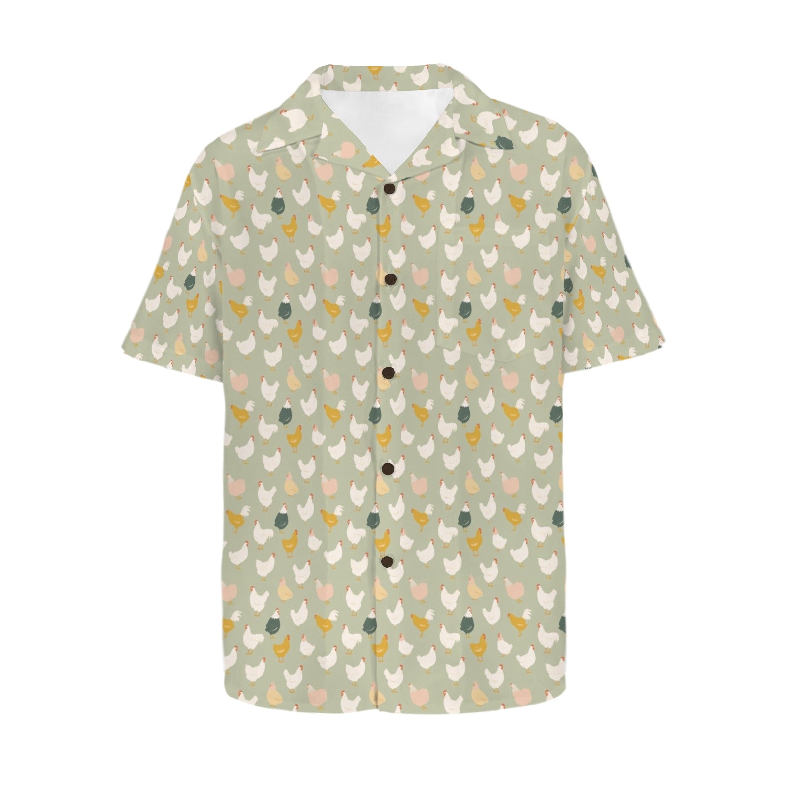 Chicken Life - Men's Short Sleeve Hawaiian Shirt Men's Hawaiian Shirt (New) animal Printed Offshore