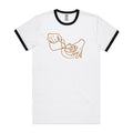 Barista - Staple Ringer Tee White Black Ringer T-Shirt Coffee Printed In Australia