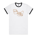 Barista - Staple Ringer Tee White Black Ringer T-Shirt Coffee Printed In Australia