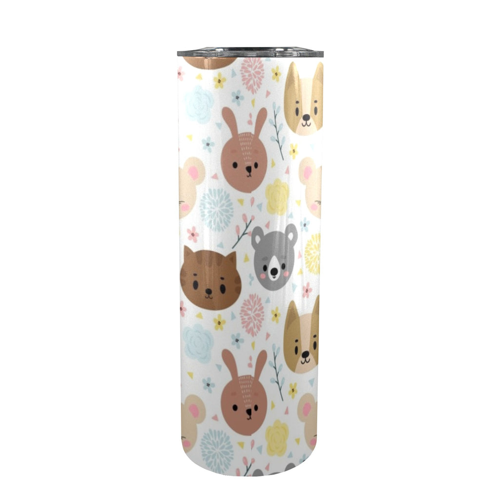 Baby Animals - 20oz Tall Skinny Tumbler with Lid and Straw