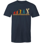 Saxophone Player Evolution - Mens T-Shirt Navy Mens T-shirt Music Printed In Australia