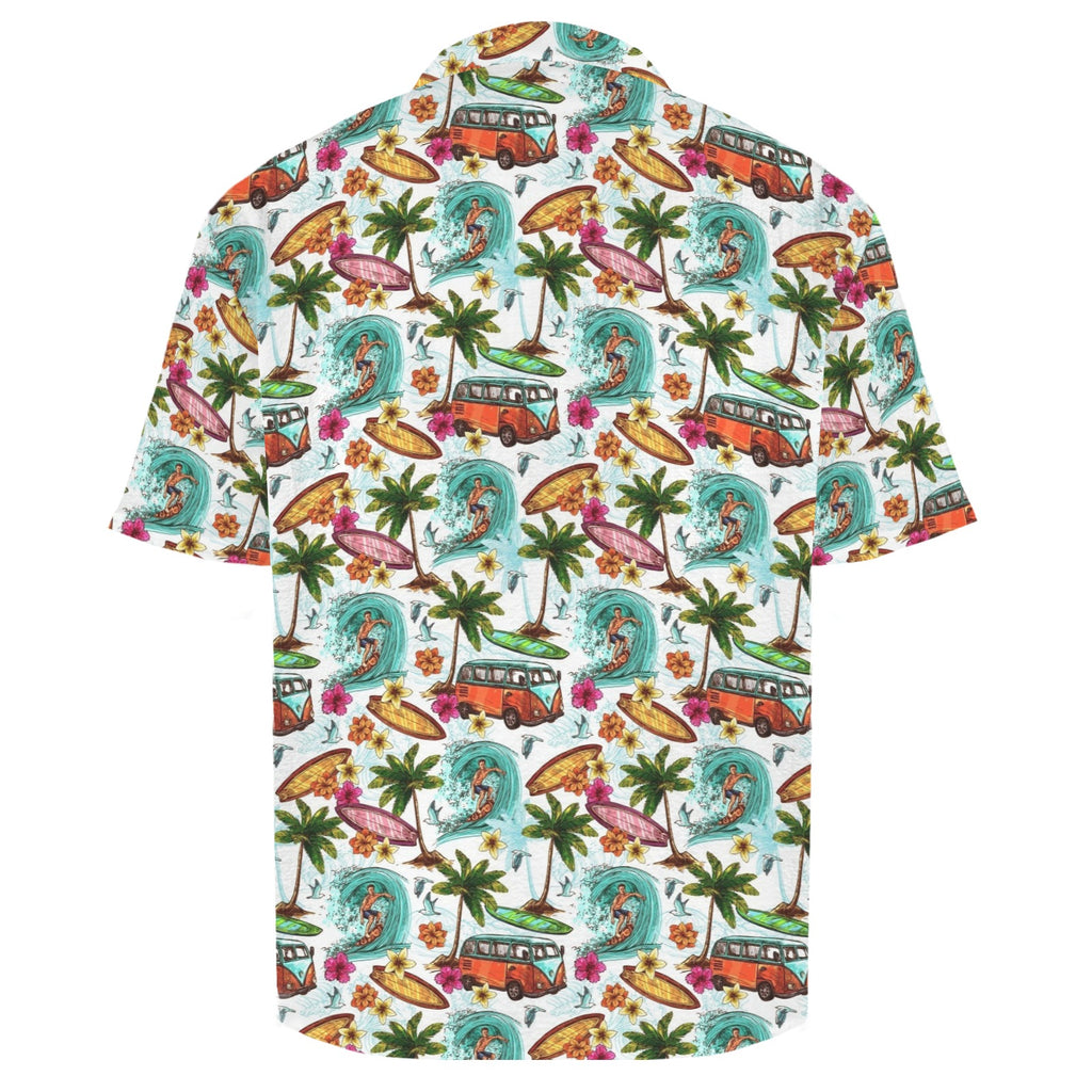 Surfing Safari Men's Crinkle Hawaiian Shirt