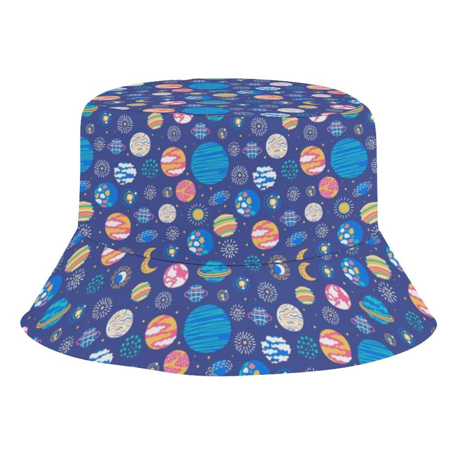 Planets On Blue Kids Bucket Hat black Kids Bucket Hat Printed Offshore Space