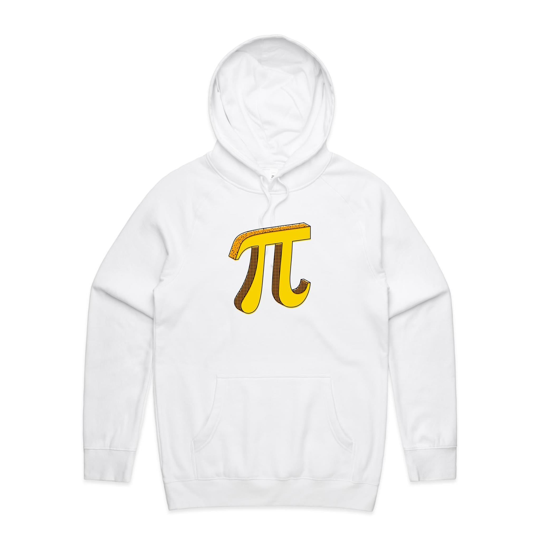 Pi - Mens Hoodie White Mens Hoodie Maths Printed In Australia Science
