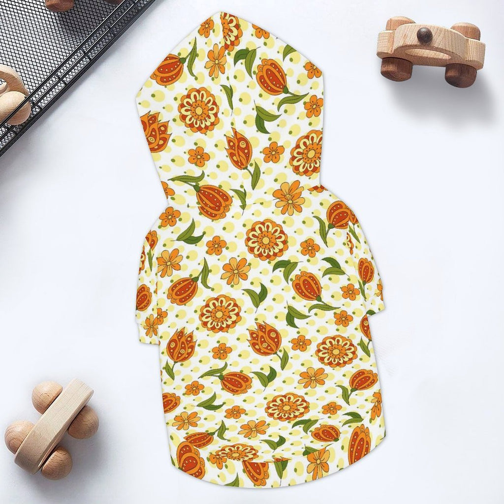 Graphic Floral Pet Hoodie (Small Size)
