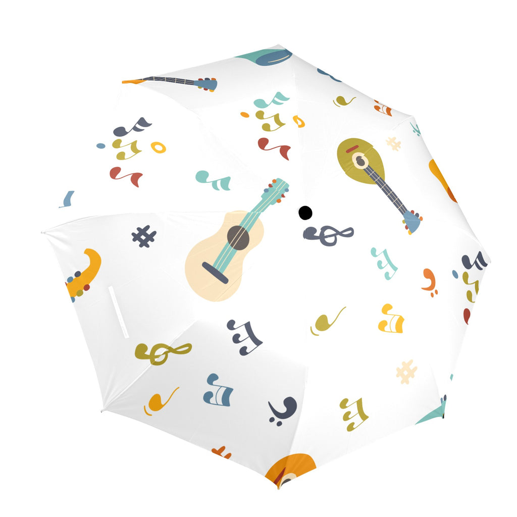 Guitar Music - Semi-Automatic Foldable Umbrella (Model U12) One Size Semi-Automatic Foldable Umbrella (U12)
