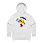 Keep On Moving - Womens Hoodie White Marle Womens Hoodie Fitness Positivity Printed In Australia