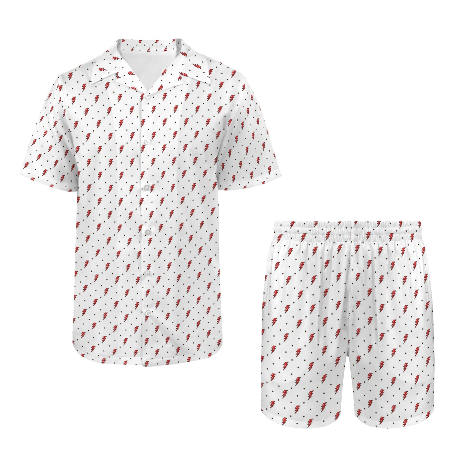 Red Lightning - Men's Hawaiian Shirt & Shorts Set