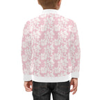 Pink Hawaiian Floral Kids Bomber Jacket Kids Bomber Jacket Plants Printed Offshore