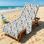 All About Space Beach Chair Towel Cover with Side Pockets