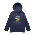 Save Earth, It's The Only Planet With Cake - Kids Hoodie Midnight Blue Kids Hoodie Printed In Australia