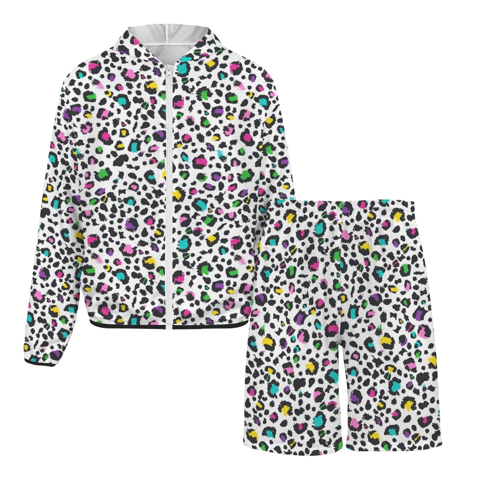 Animal Print In Colour Men's Lightweight Sun Hoodie & Shorts Set Men's Lightweight Sun Hoodie & Shorts animal Printed Offshore