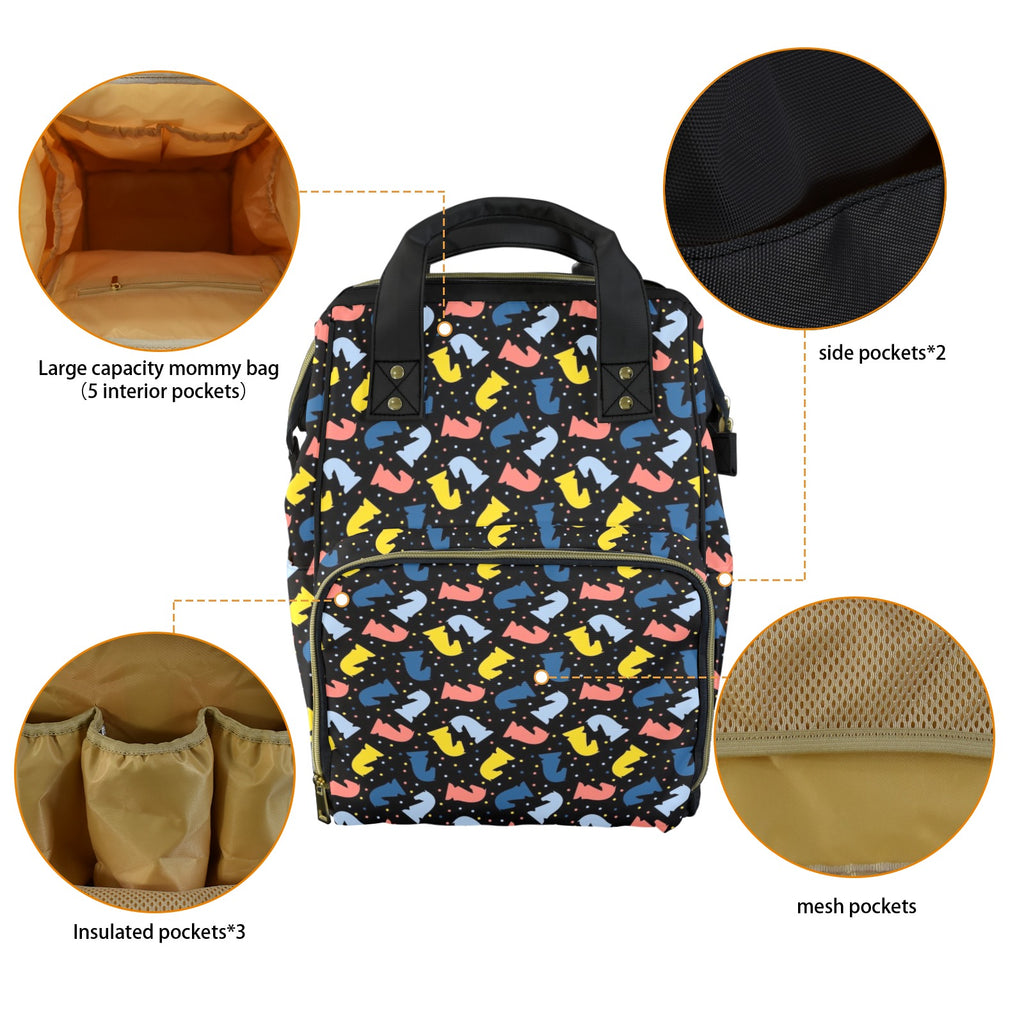 Colourful Chess Multi-Function Backpack, Nappy / Diaper Bag Multi-function Backpack, Nappy / Diaper Bag Chess Games Printed Offshore