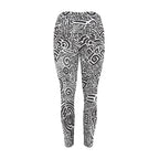 Black And White - Women's High Waist Pockets Yoga Leggings