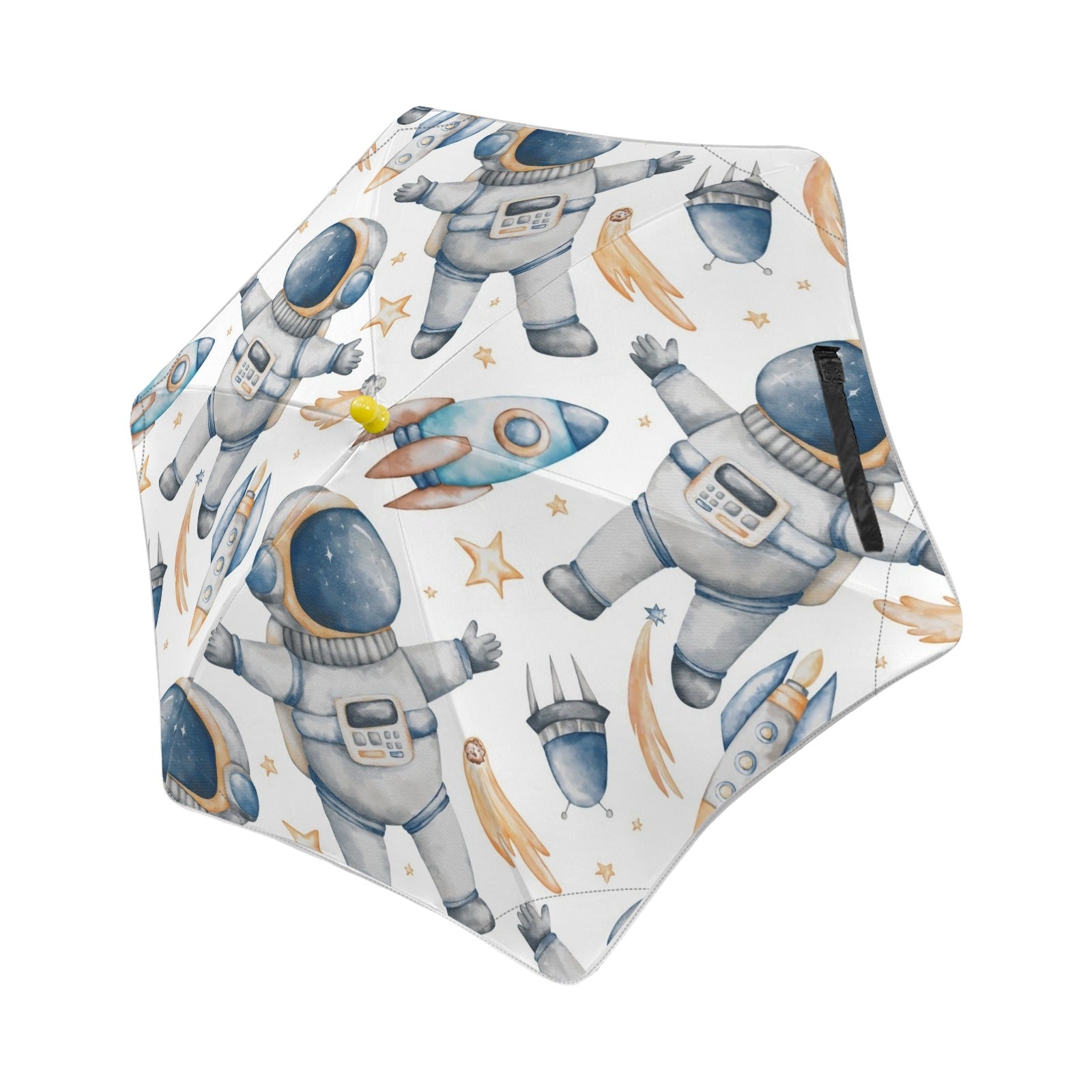 Astronauts And Rocket Ships Kids Safe Round Corner Umbrella