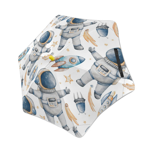 Astronauts And Rocket Ships Kids Safe Round Corner Umbrella One Size Kids Safe Round Corner Umbrella Printed Offshore Space