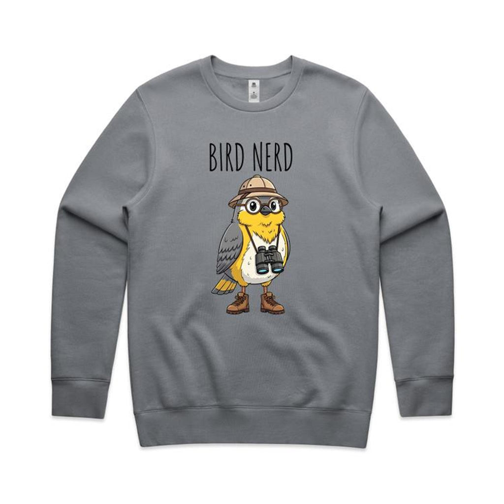 Bird Nerd 2 - AS Colour Stencil Crew Sweatshirt Gravel Sweatshirt animal Printed In Australia