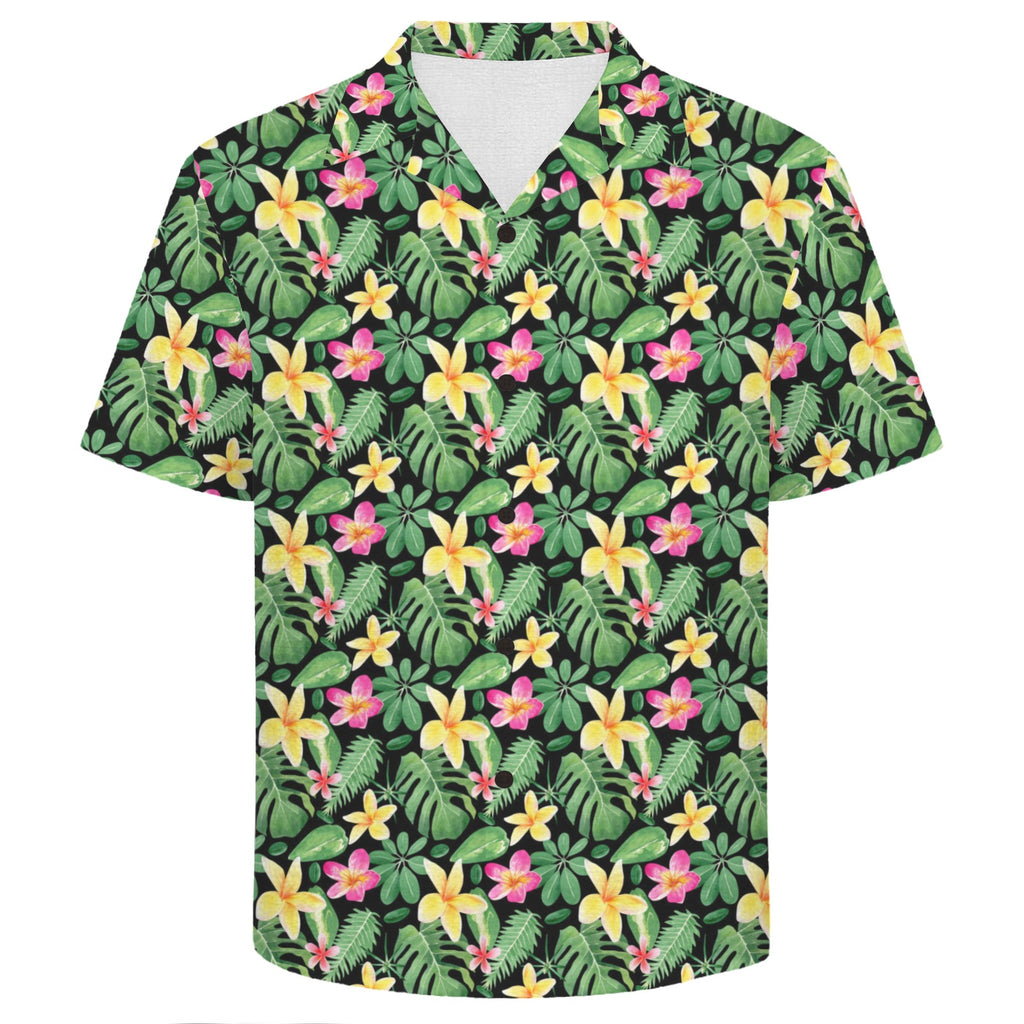 Frangipani Men's Crinkle Hawaiian Shirt