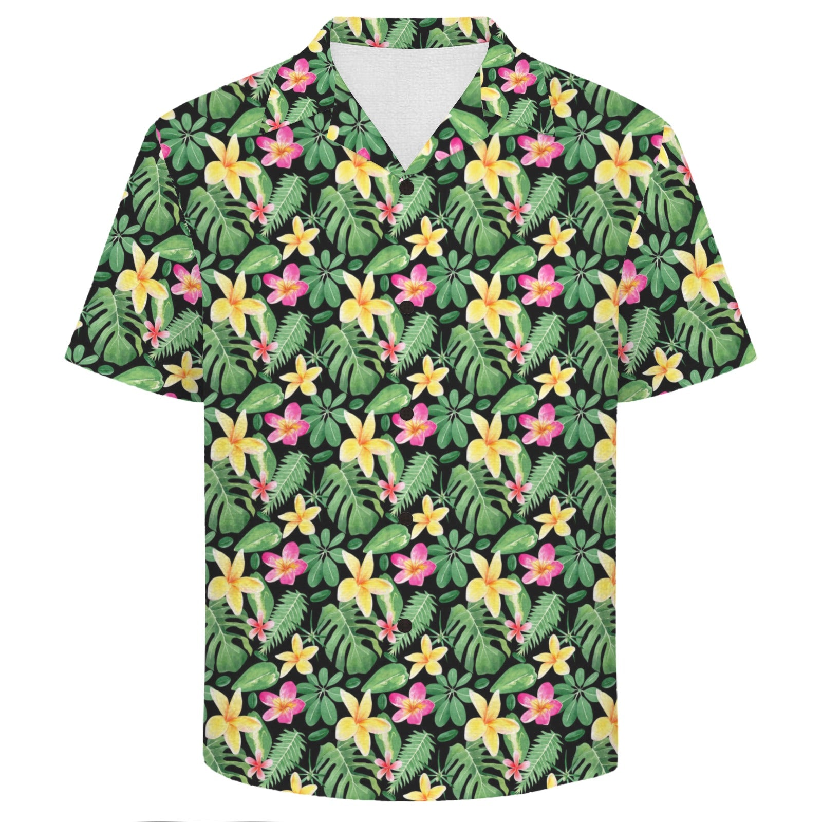 Frangipani Men's Crinkle Hawaiian Shirt