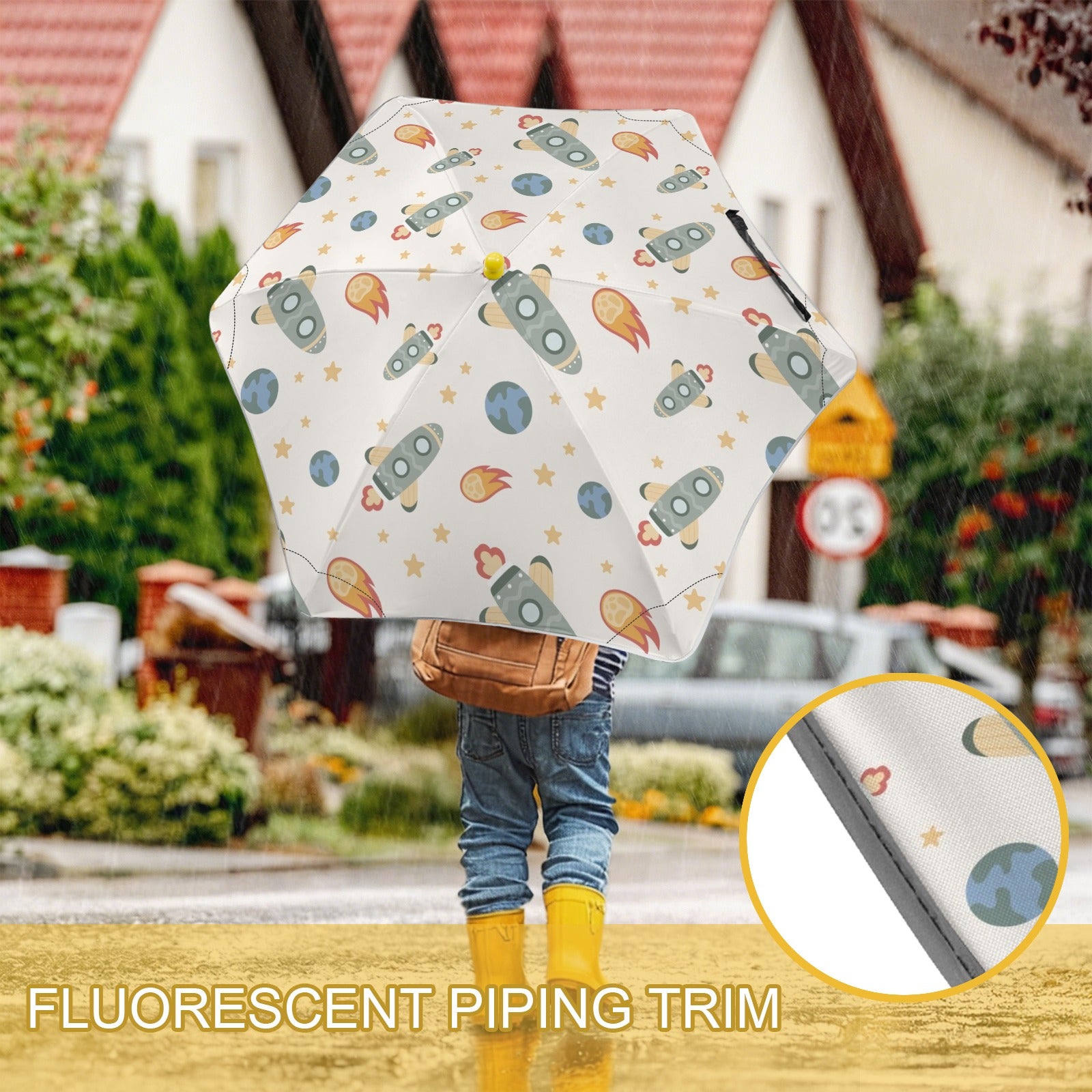 Rockets Kids Safe Round Corner Umbrella