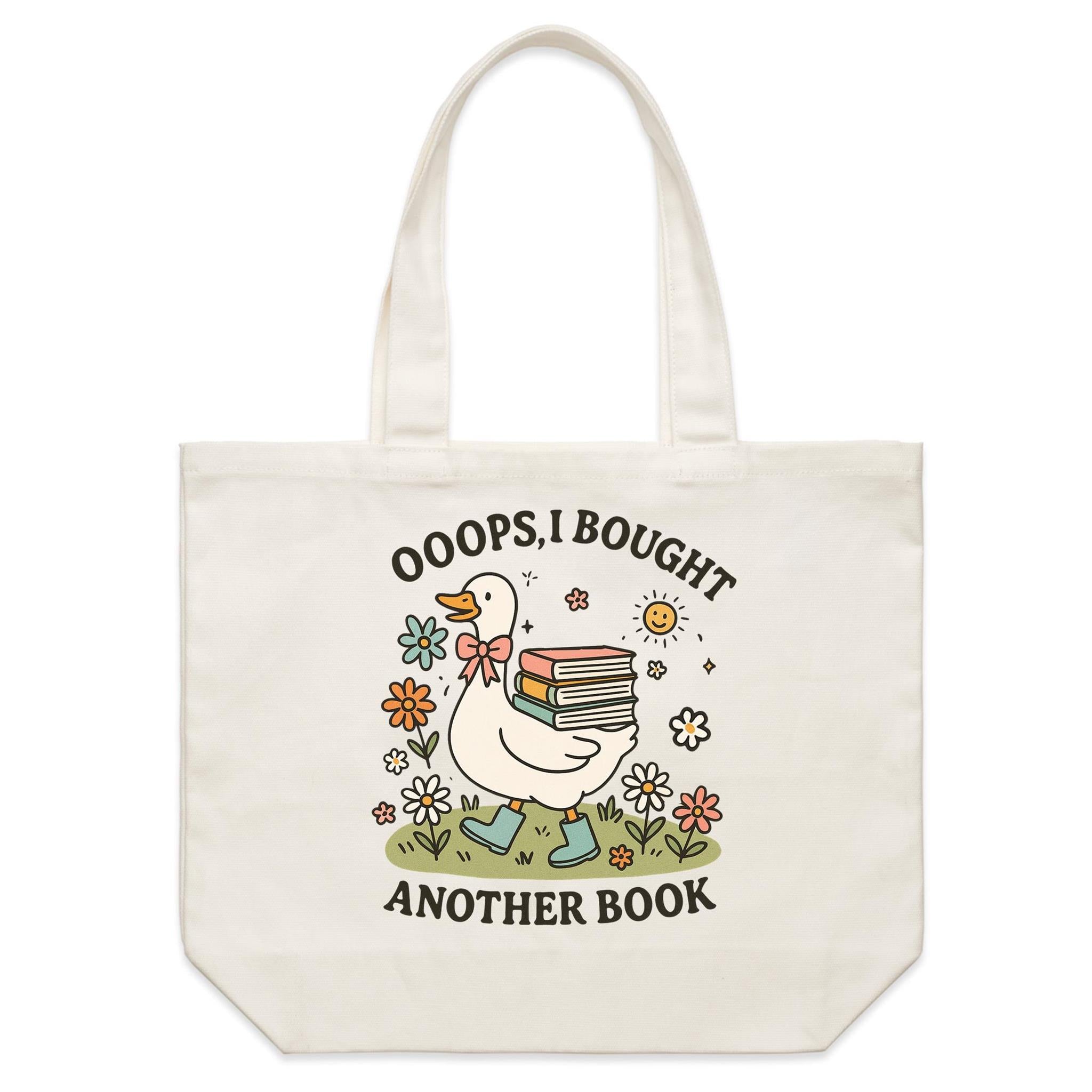 Oops, I Bought Another Book, Goose - Shoulder Canvas Tote Bag Default Title Large Tote Bag Printed In Australia Reading
