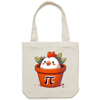 Chicken Pot Pi - Canvas Tote Bag Cream One Size Tote Bag animal Maths Printed In Australia
