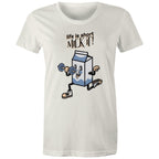 Life Is Short, Milk It - Womens T-shirt Natural Womens T-shirt Fitness Printed In Australia