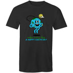 Make Every Day A Happy Earth Day - Mens T-Shirt Black Mens T-shirt Environment Printed In Australia