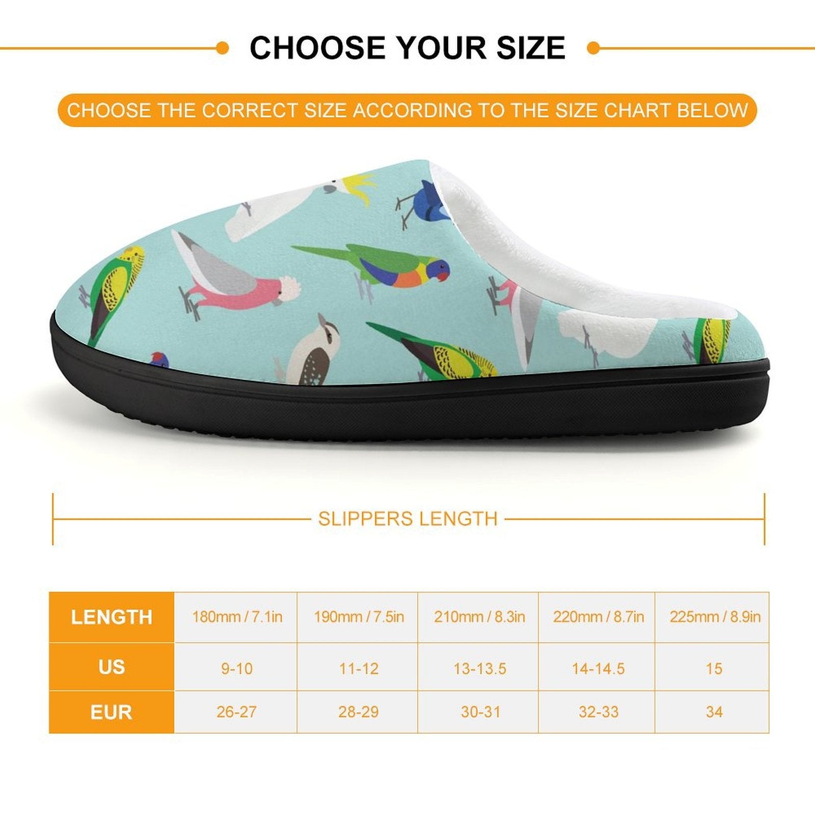 Australian Birds Kids Cotton Slippers