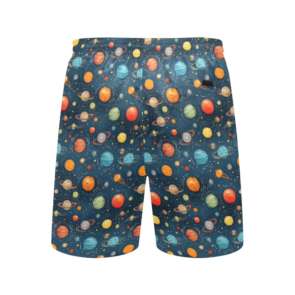 Galaxy Men's Mid-Length Beach Shorts Men's Mid-Length Beach Shorts Printed Offshore Space