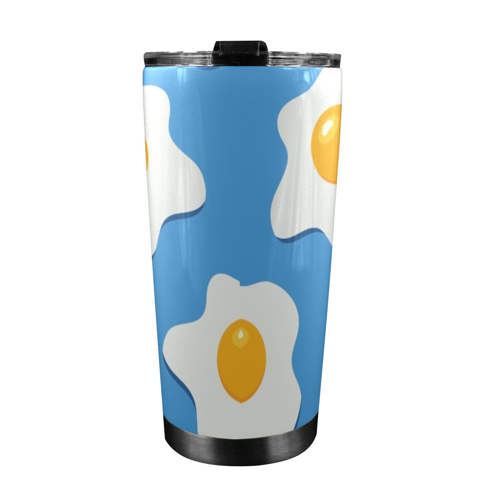 Fried Eggs - 20oz Mobile Tumbler with Lid (Black Lock) 20oz Travel Mug Food Printed Offshore